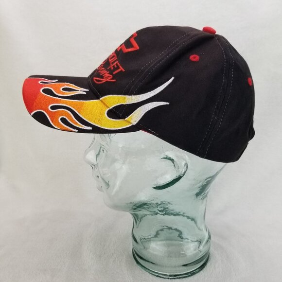 ✅VTG Chevrolet Racing Black OSFA Strapback Hat By Racing Champions Apparel 2004 - Picture 7 of 11